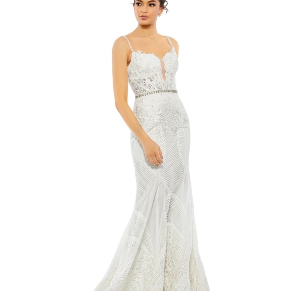 Mac Duggal Ivory Lace Gown